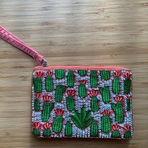 Sequin Cactus Wristlet